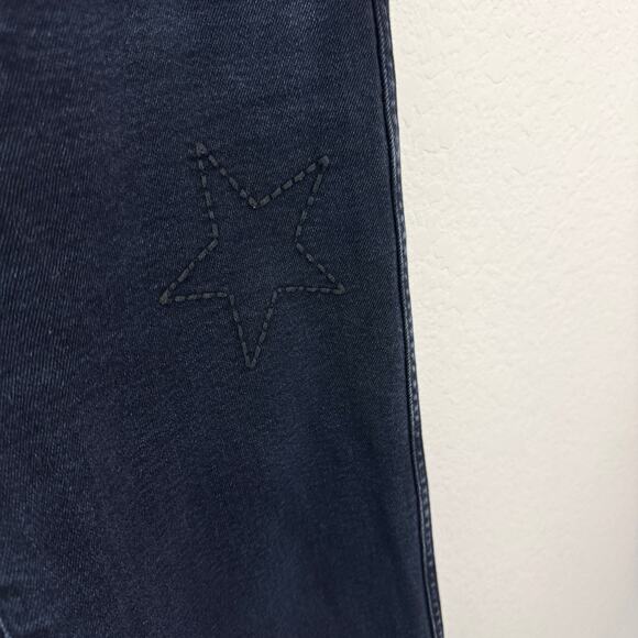 Anthro Sundry Womens Ankle Straight Jeans Size 28 Embroider Stars Washed Black - Picture 7 of 12